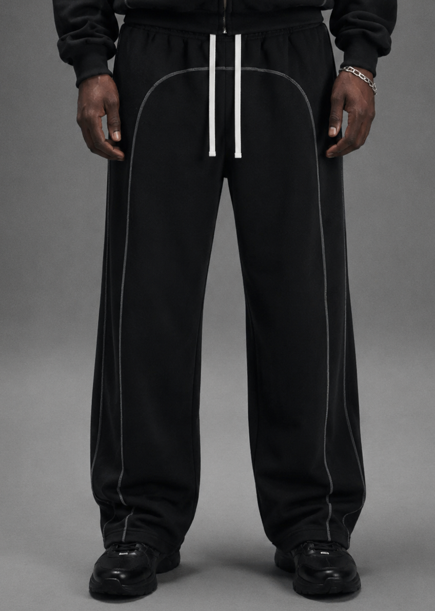 Contrast Stitched Fleece Sweatpant